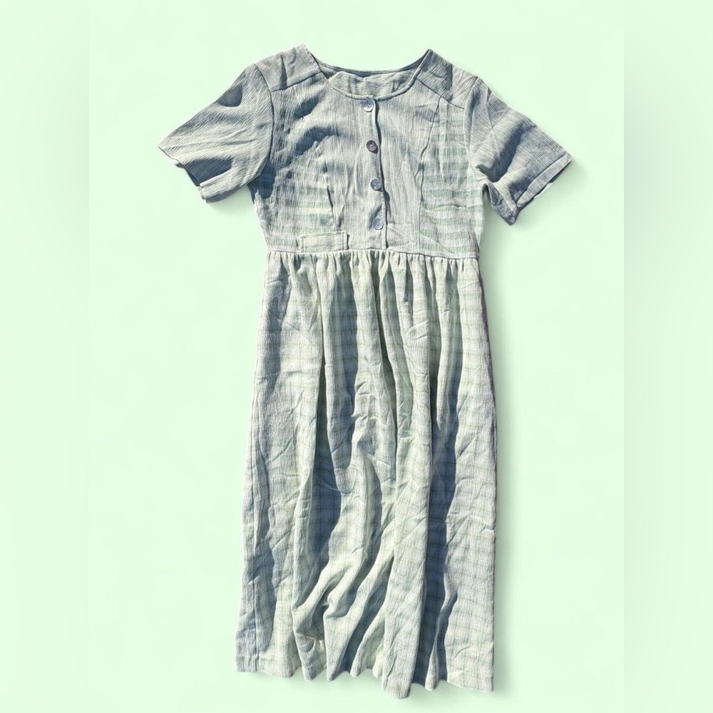 🍏Vintage 90s Koret Green Plaid Day Dress🍏